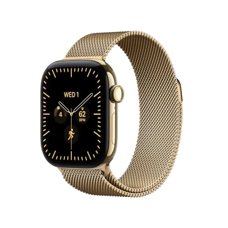 Apple Watch Series 12 - Cellular - 42mm - Milanese Loop - S/M - Radiant Gold · Radiant Gold · MJGL4LS/A