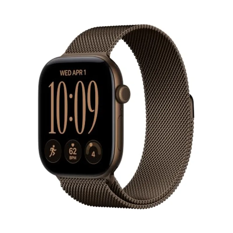 Apple Watch Series 12 - 46mm - Milanese Loop - M/L - Dark Bronze - MKD84LS/A